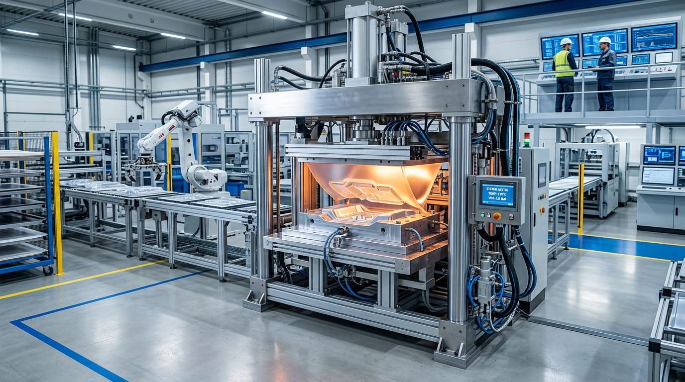 Vacuum press forming on panel