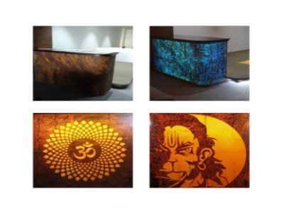 CNC engraved signage on lava sheet